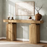 Table console longue de meubles en bois pour couloir et table d'entrée de ferme derrière le canapé pour le salon