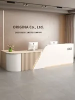 Bureau de réception oblong moderne et minimaliste en bois durable Guankai, mobilier commercial pour salon de beauté, boutique, bureau, petite entreprise