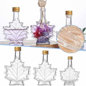 Bouteille en verre unique en forme de feuille d'<span class=keywords><strong>érable</strong></span>, capacité 50ml, 100ml, 250ml, pour Tequila et <span class=keywords><strong>Rhum</strong></span> Noir, avec couvercle inclus - Product Image 5