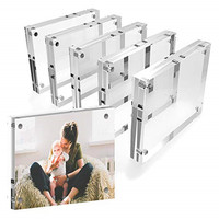 Personalizar blocos acrílicos transparentes, moldura acrílica transparente para foto, 5*7 display de fotos