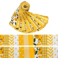48 pièces de tissu en sergé de couleur jaune, tissu en pur coton sergé, tissu en coton fait main pour patchwork, vente en gros