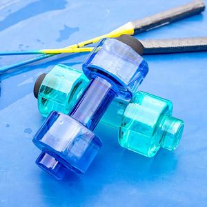 Bouteille d'eau sport transparente en plastique en forme d'haltère de 500 ml, imprimée, promotionnelle, écologique - Product Image 3