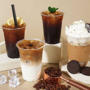 Gobelets jetables écologiques en plastique PET à paroi simple, imprimés avec logo, 12oz/16oz, carrés, pour bubble tea, boba, café, boissons froides, avec couvercles - Product Image 3