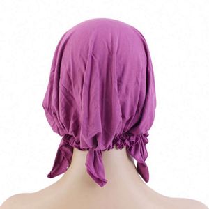 Skin Friendly Fabric <b>Head</b> <b>Cover</b> Girls Scarf Turban Modal Cotton Pre-Tied <b>Head</b> Wrap for Female - Product Image 5