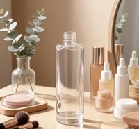 Flacon diffuseur de parfum cylindrique de luxe 120 ml avec pompe à lotion pour parfum, vernis à ongles, lotions, huiles essentielles, cosmétiques (verre)