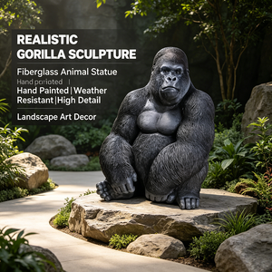 Escultura de Mono Gigante Personalizada ODM, Hiperrealista, Anti-Grietas, Decoración para Áreas Escénicas Forestales, OEM Disponible - Product Image 1