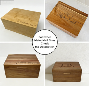 Custom Engraved Acacia Wood <strong>Box</strong> Decorative Storage Gift <strong>Box</strong> Personalized Name <strong>Memory</strong> <strong>Keepsake</strong> <strong>Box</strong> - Product Image 3