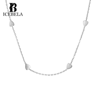ICEBELA Ventes chaudes Collier minimaliste exquis personnalisé en argent sterling 925 avec plusieurs petits cœurs pour filles