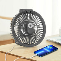 Ventilateur de plafond numérique intelligent LCD à batterie lithium pour l'extérieur Batterie portable USB rechargeable Ventilateur de table électrique avec crochet