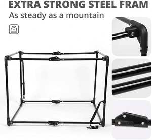 4 pintu portabel lipat pembawa hewan peliharaan anjing peti lembut bingkai baja kuat perjalanan kandang anjing kucing dapat dilipat - Product Image 3