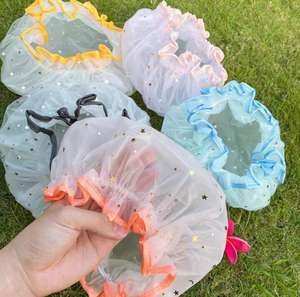 หมวกคลุมผมตาข่าย PE คู่สำหรับผู้ใหญ่ดีไซน์ท้องฟ้าเต็<span class=keywords><strong>ม</strong></span>ไปด้วยดวงดาวที่คลุ<span class=keywords><strong>ม</strong></span>ผมพลาสติกกันน้ำได้จากโรงงานคนดังทำความสะอาด - Product Image 2