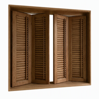 Porte pliante en bois massif, couleur bois naturel, persiennes réglables, lames orientables, séparateur de pièce, volet de fenêtre