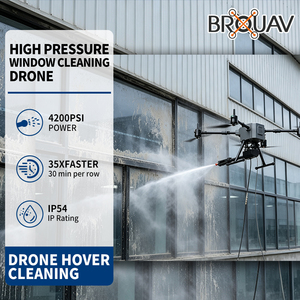 Drone de nettoyage de fenêtres BROUAV avec système de pulvérisation télécommandé - Product Image 3