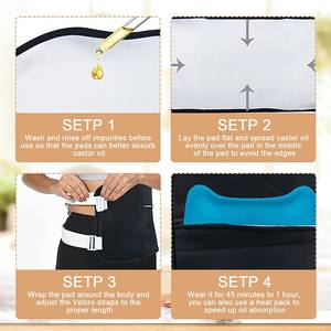 7個のウエストネックブレスト肘膝のオーガニックコットンキャスターオイルラップブロックされた卵管キャスターオイルパックラップ - Product Image 5