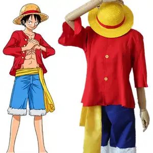 日本动漫One Piece Monkey D.路飞服装动漫展角色扮演路飞角色扮演带帽服装