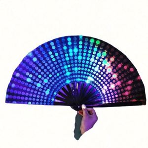 Para Mujeres/Hombres/Drag Queens - Abanico Plegable Grande para Festivales - Ideal para EDM, Festivales de Música, Eventos, Fiestas, Baile, Actuaciones - Product Image 1
