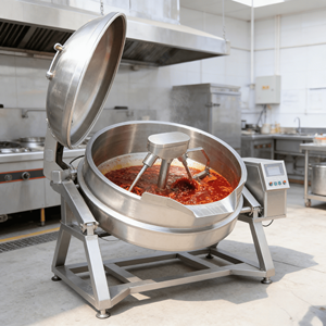 Olla industrial de vapor para mezclar polvo de arroz, caldera para fideos, olla encamisada para cocinar guisos - Product Image 1