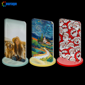Cadre photo en acrylique vierge pour sublimation, ornement de bureau, souvenir de célébrité, cadre photo vierge, plaque debout avec base - Product Image 2