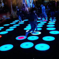 Lumière LED circulaire portable colorée, brique lumineuse LED 3D numérique, piste de danse sensible pour discothèque, scène