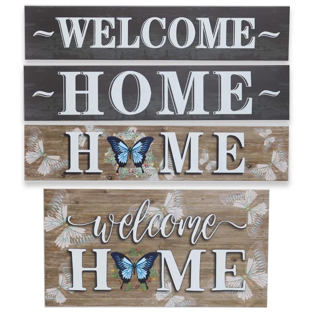 America Custom Metalstacking Sete Sign Metal Iron Welcome Sign Entrance Wooden Art Deco Plant for Wedding 3 Pieces 100 Set Black