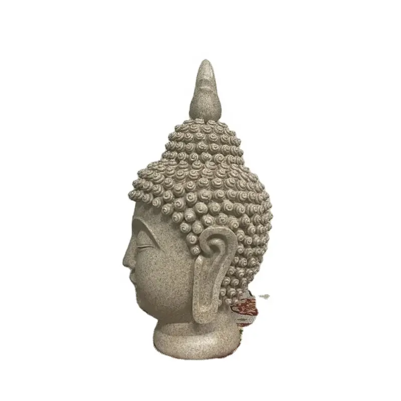 Ornamen kepala Buddha besar, Hiasan Seni patung Resin, rak buku, dekorasi rumah ruang tamu kantor kafe 1 buah