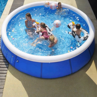 China Fabrik Bestseller PVC Aufblasbarer Swimmingpool für den Heimgebrauch Kinder & Erwachsene Übergroßer Faltbarer Verdickter Outdoor-Pool mit Rahmen