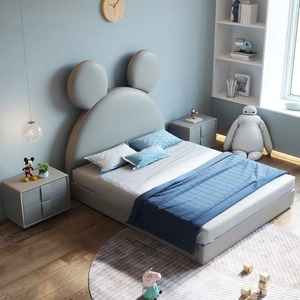 Letto singolo moderno <span class=keywords><strong>e</strong></span> semplice per bambini, con testiera a forma di topo, per ragazzi <span class=keywords><strong>e</strong></span> ragazze, letto contenitore moderno con design a cartone animato, di tendenza. - Product Image 3