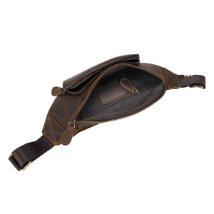 Livraison Gratuite <span class=keywords><strong>Maroquinerie</strong></span> Homme Marron Vintage En Cuir de Cheval Fou Sac <span class=keywords><strong>Banane</strong></span> Sac de Taille Pour Hommes Personnalisé - Product Image 6