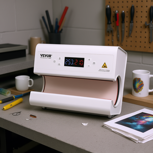 Máquina de Prensa de Calor Neumática Vevor para Sublimación de Tazas de 11-30 oz, Blanca, con 4 Almohadillas Calefactoras, CA 110V - Product Image 2