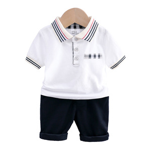 Conjuntos de Camisetas y Pantalones de Algodón para Niños, Estilo Casual de Verano, Color Sólido, Venta al Por Mayor, de China - Product Image 2