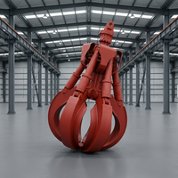 Grappin rotatif hydraulique pour déchiquetage d'ocassions automobiles et recyclage de ferraille, attache pour excavatrice de chantier de déchets