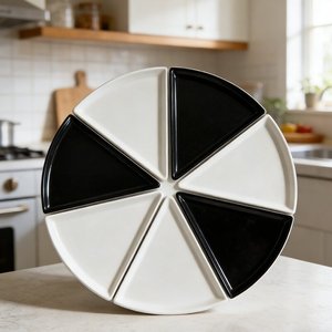 Juego de 6 Platos Triangulares de Melamina para Pizza de 8.65 Pulgadas, Redondos, para Servir Pizza - Product Image 4
