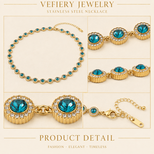 Collier ras du cou multicolore en cristal rond doré pour femme, bijoux de mode pour festival, fabricant - Product Image 4