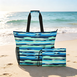 Bolsa de Playa de Poliéster al por Mayor, Bolsa de Compras Reutilizable con Forro Impermeable - Product Image 6