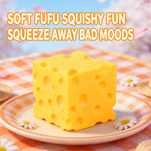 Vente en gros de jouets Squishies en forme de cube de fromage de 5 cm, jouets sensoriels à remontée lente pour soulager le stress, jouets à presser pour enfants et adultes - Product Image 6