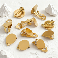 Clips d'oreille en acier inoxydable sans perçage, supports inférieurs pour boucles d'oreilles, accessoires anti-allergiques, bijoux faits main DIY