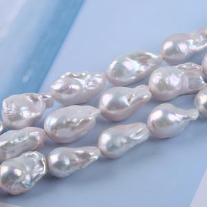 Perlas Cultivadas de Agua Dulce, Blancas, de 15-16 mm, Perlas Naturales Semiterminadas para Manualidades, con Orificio Central - Product Image 3