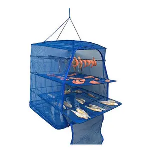 热卖4层或6层鱼干燥笼/晾衣架网/干渔网海鲜/水果/蔬菜网