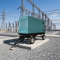 Groupe électrogène diesel 30 kW avec remorque, mobile, silencieux, 480 V, ATS, insonorisé, 40 kVA, pour travaux routiers et construction