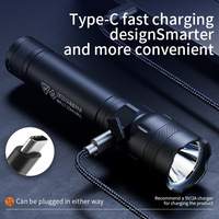Lampe torche LED rechargeable par USB, étanche IP44, corps en alliage d'aluminium, 6000K, lumière du jour, EDC, camping, faisceau spot, mode SOS
