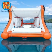 Bateau gonflable électrique personnalisé à double pont pour loisirs aquatiques, type maison flottante ou lounge de fête