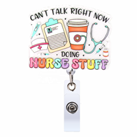 Porte-badges infirmiers rétractables avec clip en acrylique pailleté, cadeaux de Noël pour infirmières, médecins, étudiants, personnel hospitalier