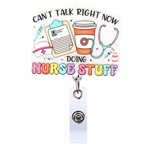 Bobines d'insigne d'infirmière avec clip d'identification rétractable à paillettes acryliques Cadeaux de Noël pour infirmières médecins étudiants personnel hospitalier - Product Image 6