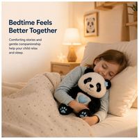 Peluche Panda Portable, Poupée en Peluche Réconfortante et Ludique, Alimentée par l'IA avec LED Respirante