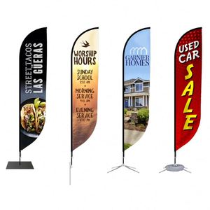 Bandera de Plumas Personalizada con Logotipo, Portátil, de Doble Cara, para Exteriores, con Soporte, para Ferias Comerciales y Promociones - Product Image 4