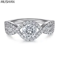 MuShan Sieraden 925 Sterling Zilver Ring Trouwring Valentijnscadeau Verguld Damesringen Fijne Sieraden