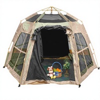Tenda Kemping Tiup Portabel OEM Bahan Oxford Tahan Air Satu Kamar Tidur untuk Empat Musim