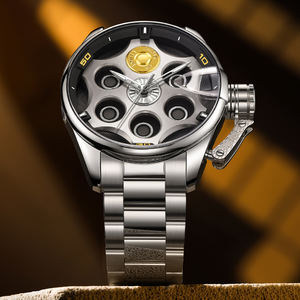 Reloj de cuarzo de acero inoxidable 316L de alta gama, estilo bala, hueco, giratorio, deportivo, resistente al agua, para hombre, de moda de lujo, con envío directo. - Product Image 5