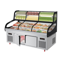 Réfrigérateur de présentation ouvert YINZHENG en acier inoxydable pour restaurant commercial, à trois températures et cinq niveaux, pour barbecue et commandes