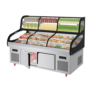 Réfrigérateur de présentation ouvert YINZHENG en acier inoxydable pour restaurant commercial, à trois températures et cinq niveaux, pour barbecue et commandes - Product Image 1